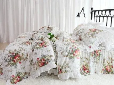 Elegant Customizable Floral Harmony Cotton Bedding Set