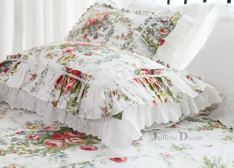 Elegant Customizable Floral Harmony Cotton Bedding Set