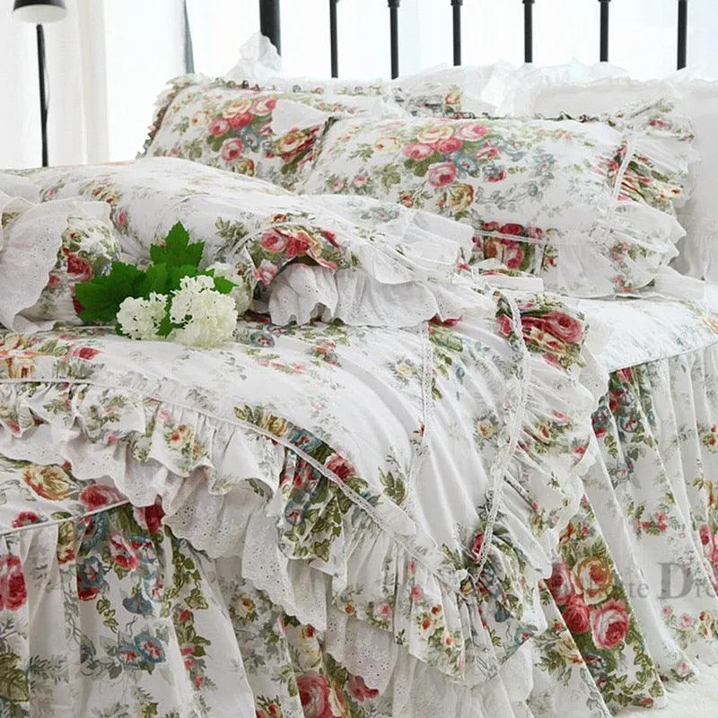 Elegant Customizable Floral Harmony Cotton Bedding Set