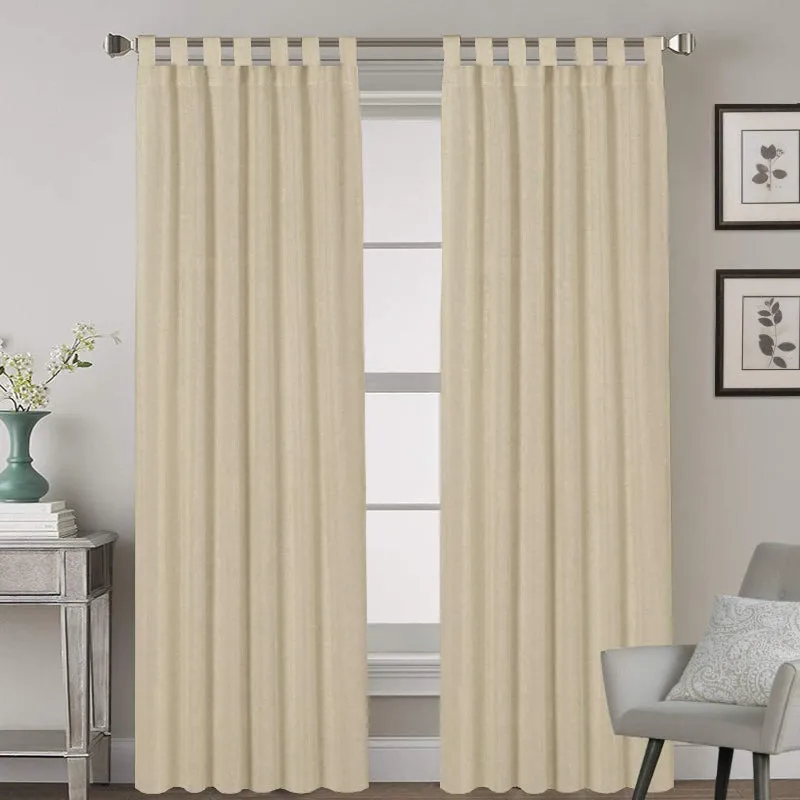 Esme Tab Top Medium Width Curtain - Beige