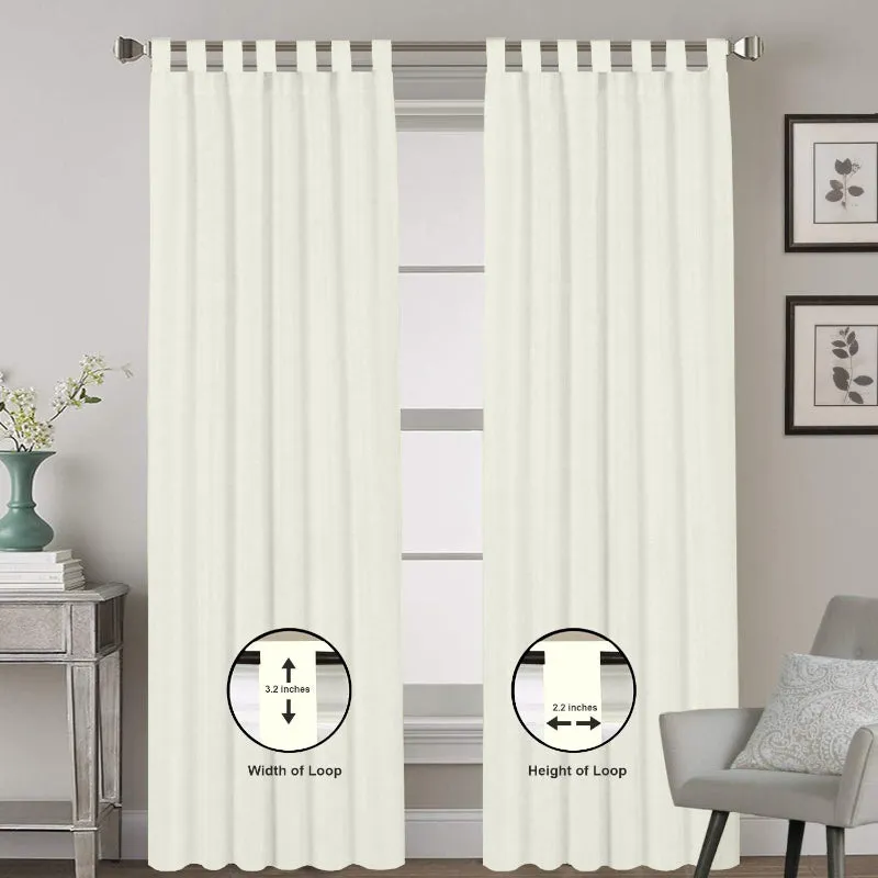 Esme Tab Top Medium Width Curtain - Ivory