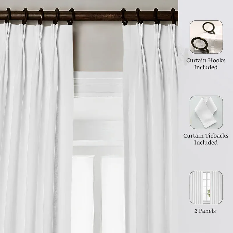 Esme Tab Top Short Width Curtain - White