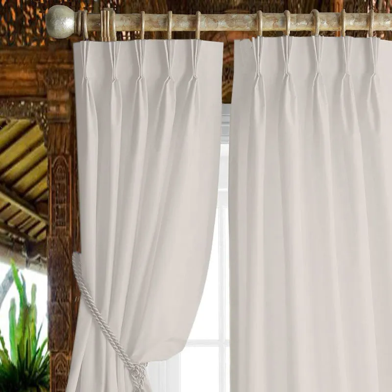 Esme Tab Top Short Width Curtain - White