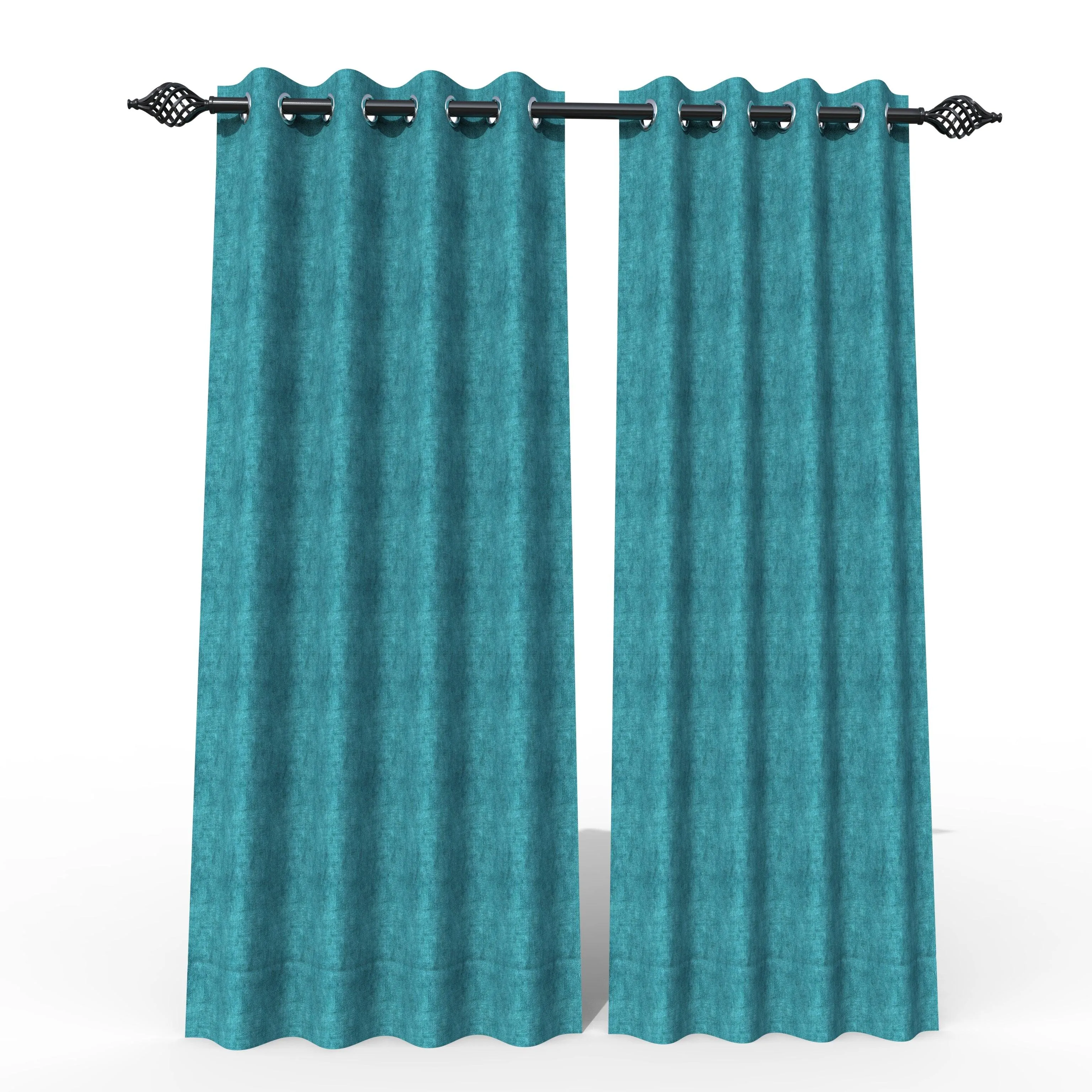 Fabrahome Light Filtering 7 Ft Rectangular Suede Fabric Curtain ( Green )