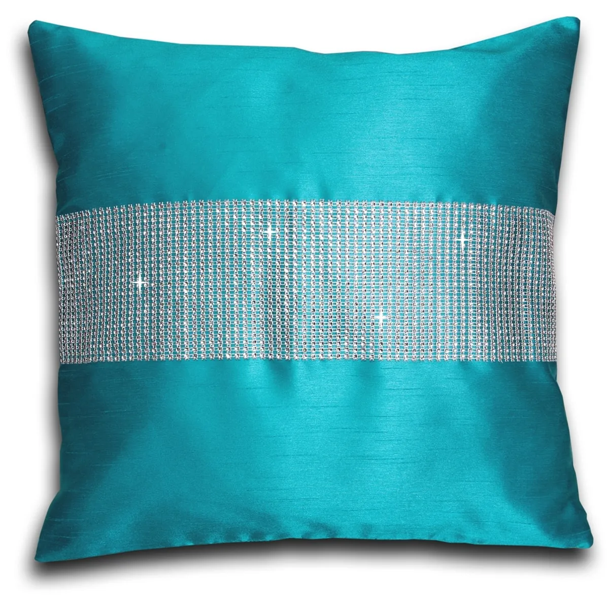 Faux Silk Tape Top Fully Lined Curtains (Teal)