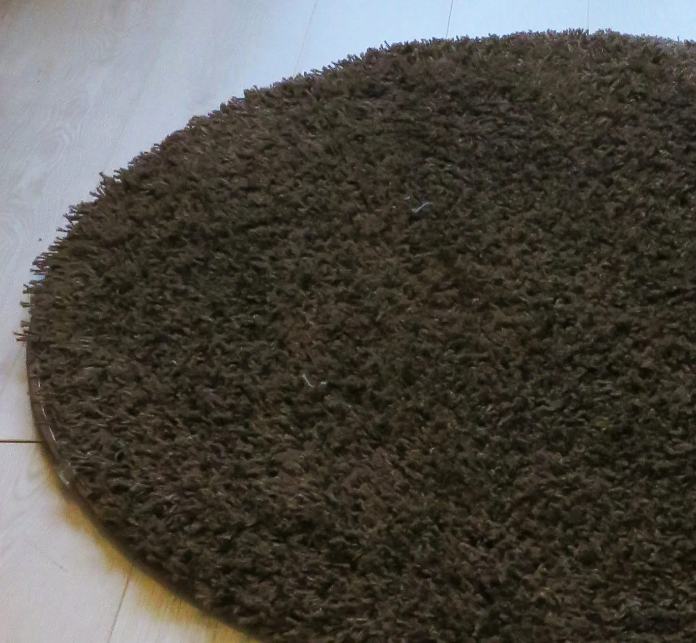 Glamour Luxury Soft Shaggy Rug, Brown,120 diameter