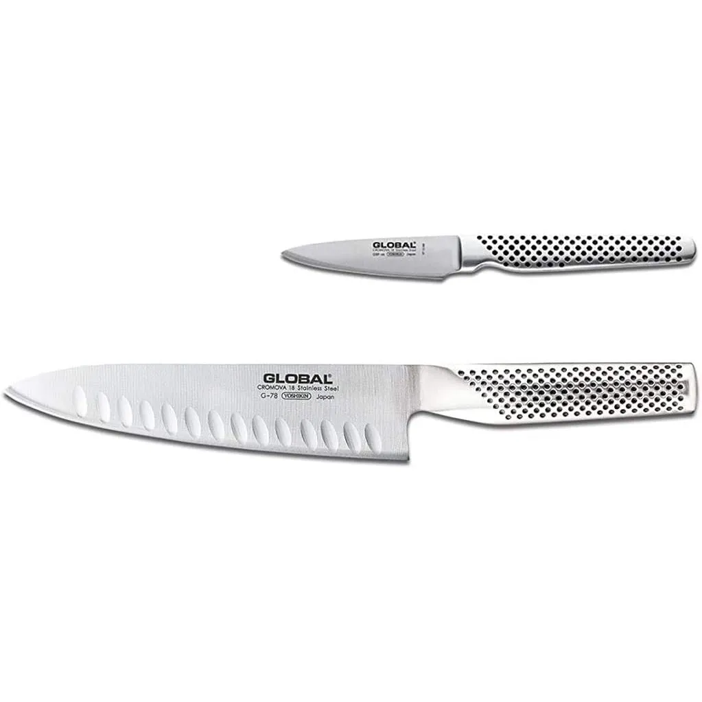 Global Cromova 18 Stainless Steel 2 Piece Kitchen Knife Set