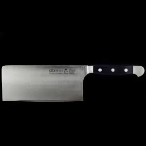 Gude Alpha Cleaver Knife With Black Hostaform Handle, 7-In