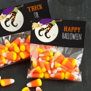 Halloween Treat Bag Toppers | Witches Flying Broom Stick