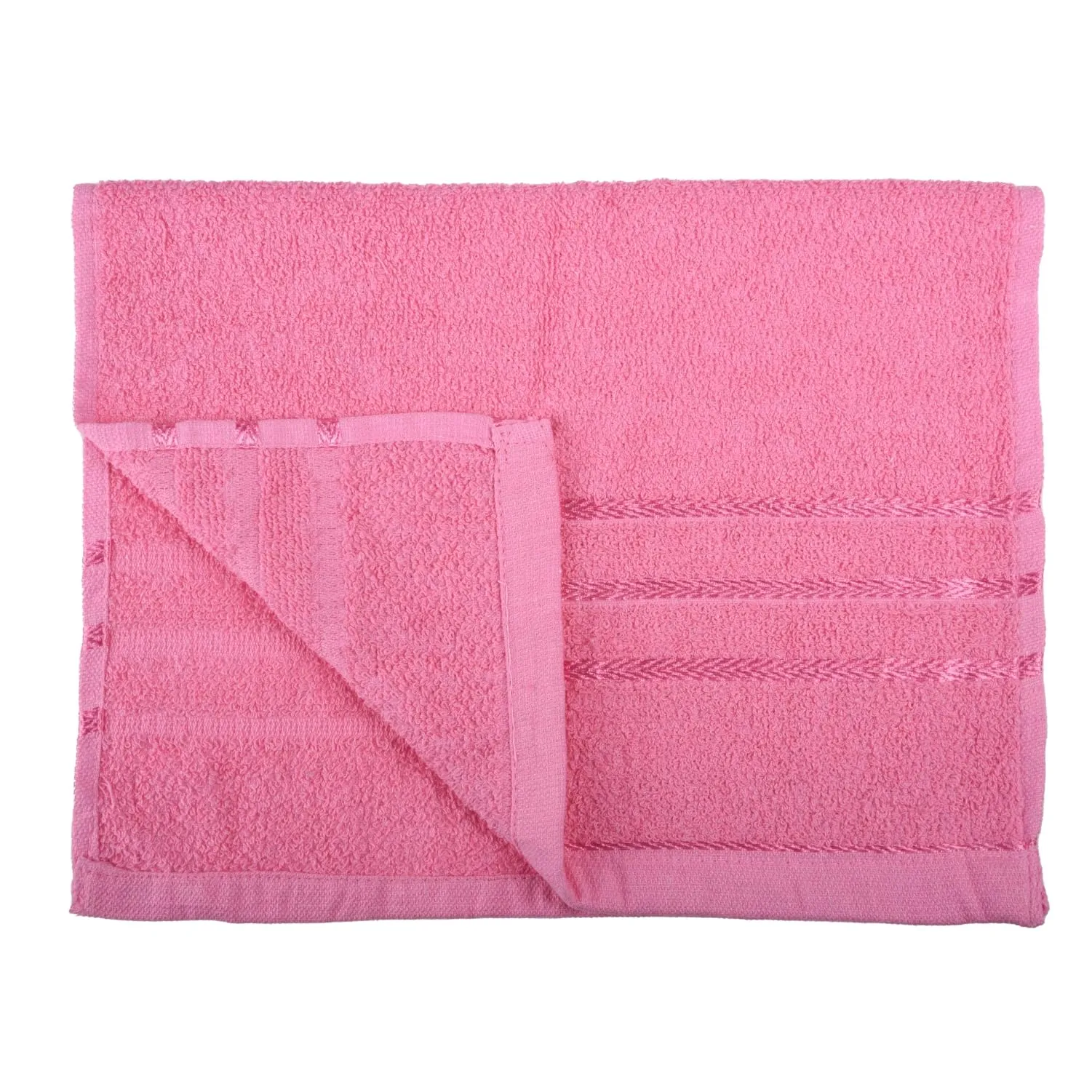 Heart Home Face Towel | Towels for Facewash | Towels for Gym | Facewash for Travel | Towels for Daily use | Workout Hand Towel | Lining Design | 14x21 Inch | Pack of 2 | Pink