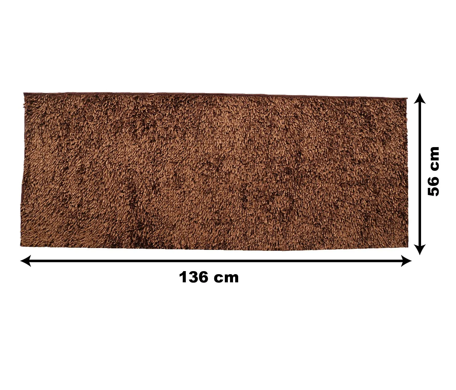 Heart Home Fluffy Shaggy Rug Bedside Runner for Home Décor (Brown)-HS43HEARTH25559