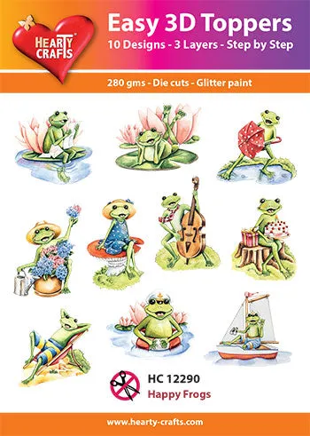 Hearty Crafts - Easy 3D-Toppers Happy Frogs