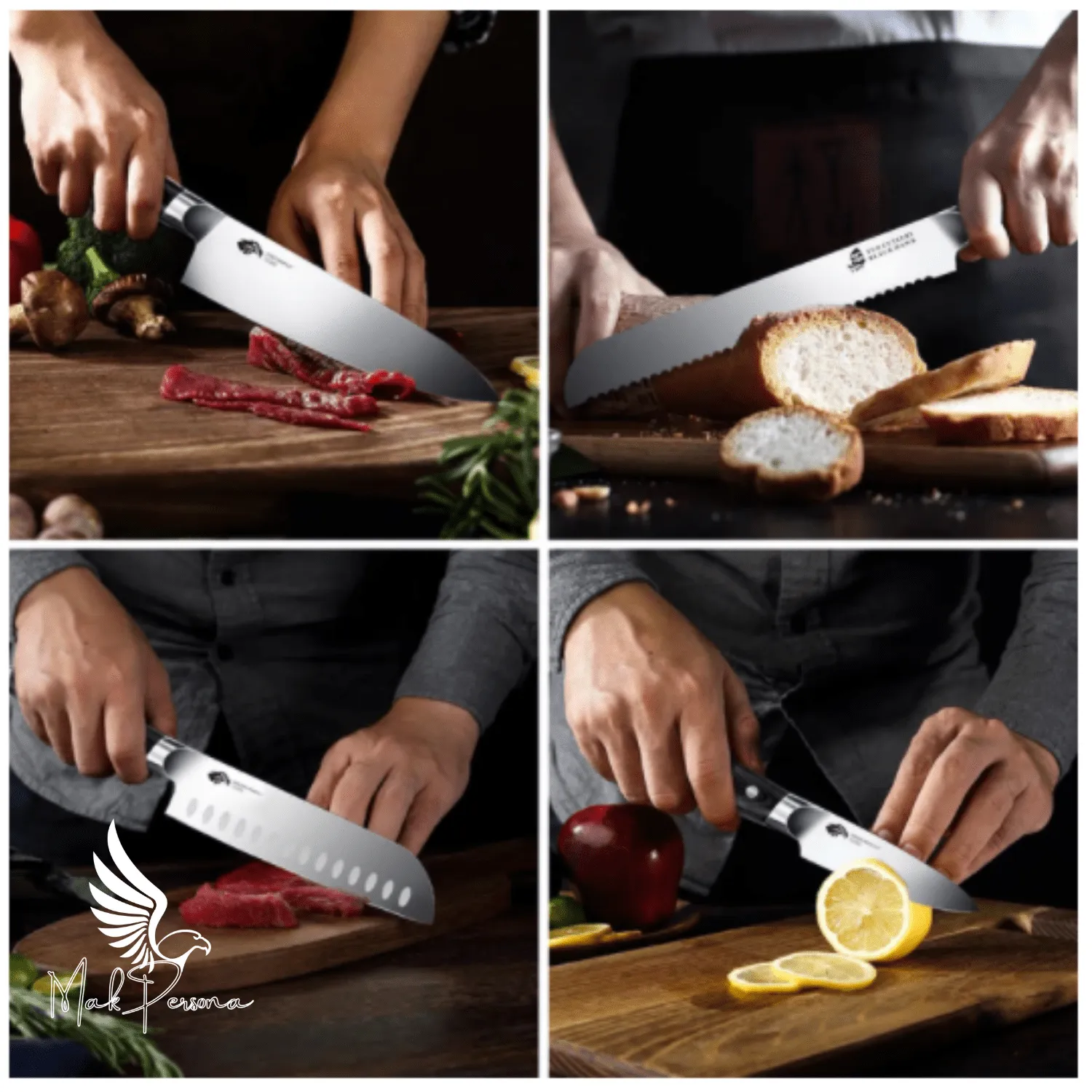 High-Quality 8-Piece Kitchen Knife Set with Wooden Block