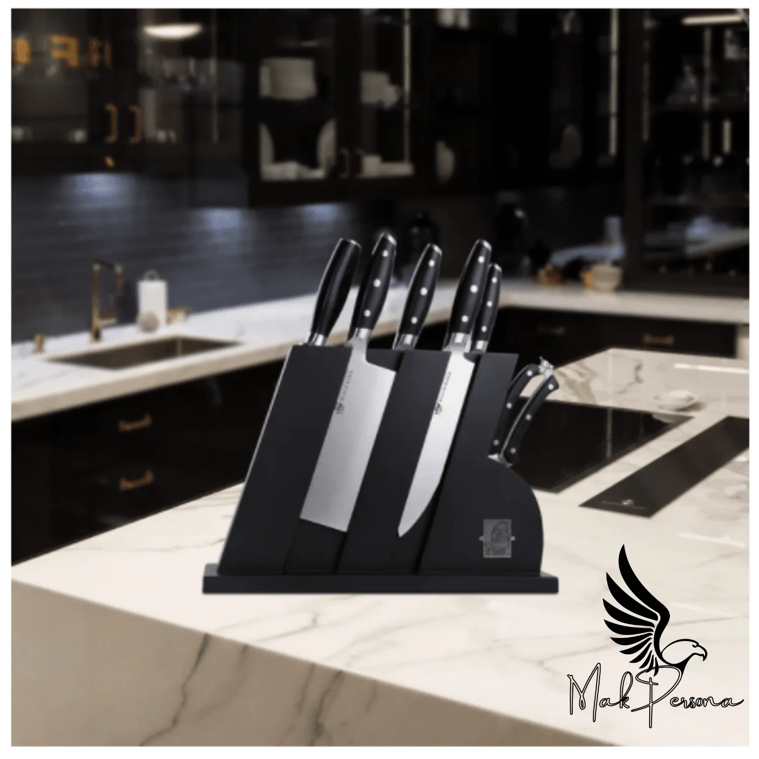 High-Quality 8-Piece Kitchen Knife Set with Wooden Block