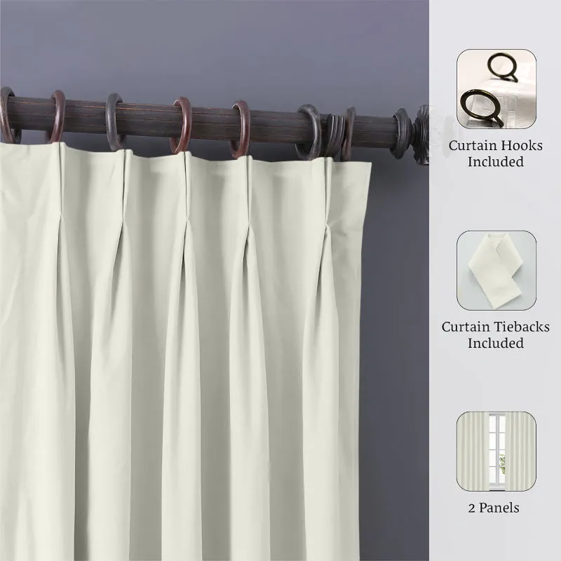 Imora Double Pinch Pleat Medium Width Curtain - Ivory