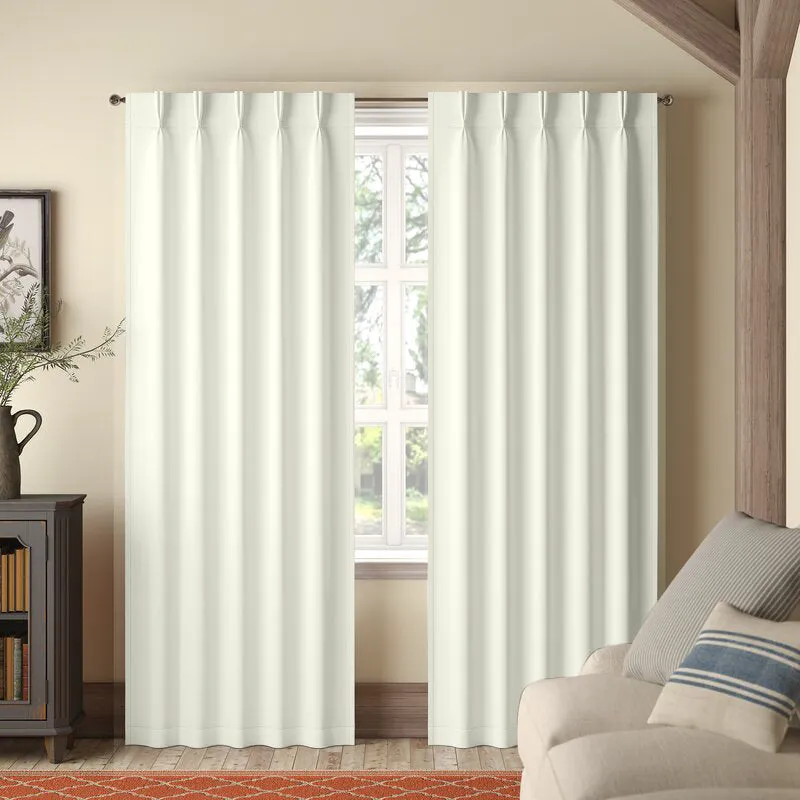 Imora Double Pinch Pleat Medium Width Curtain - Ivory