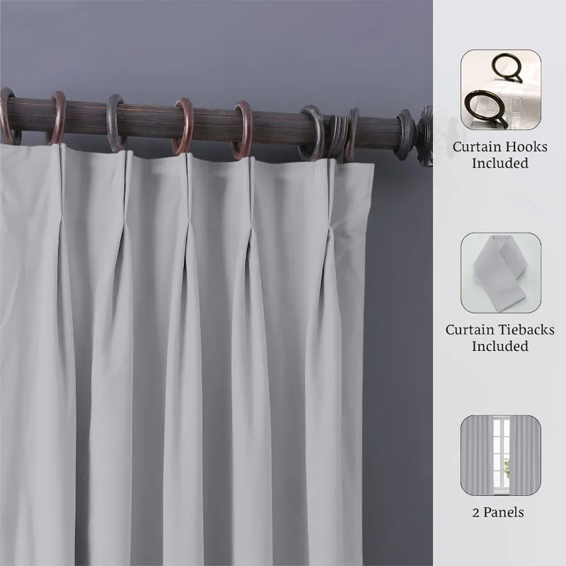 Imora Double Pinch Pleat Medium Width Curtain - Silver