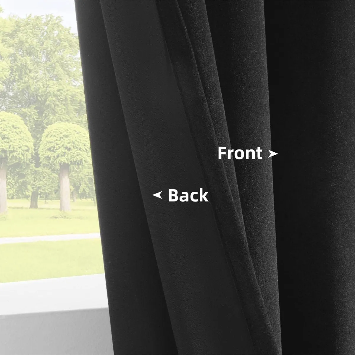 Joydeco Luxury Black Velvet Blackout Curtains - 2 Panels, Thermal Insulated, Rod Pocket, Super Soft