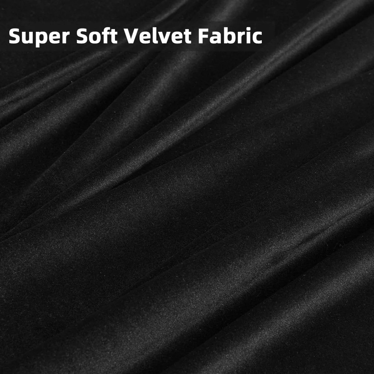 Joydeco Luxury Black Velvet Blackout Curtains - 2 Panels, Thermal Insulated, Rod Pocket, Super Soft