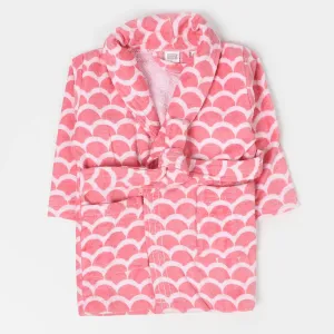 Kids Bathrobe Pink Printed | 8-12 Years