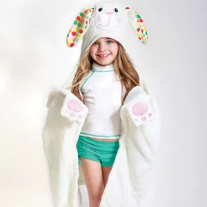 Kids Plush Terry Hooded Bath Towel - Bella the Bunny