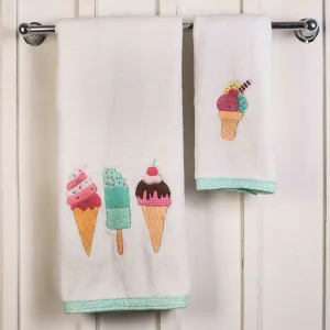 Kids Towel Set - Scoops & Smiles <br> Bath & Hand Towel Available <br> <span style="font-size: 11px; font-family:Helvetica,Arial,sans-serif;">Can Be Personalised</span>