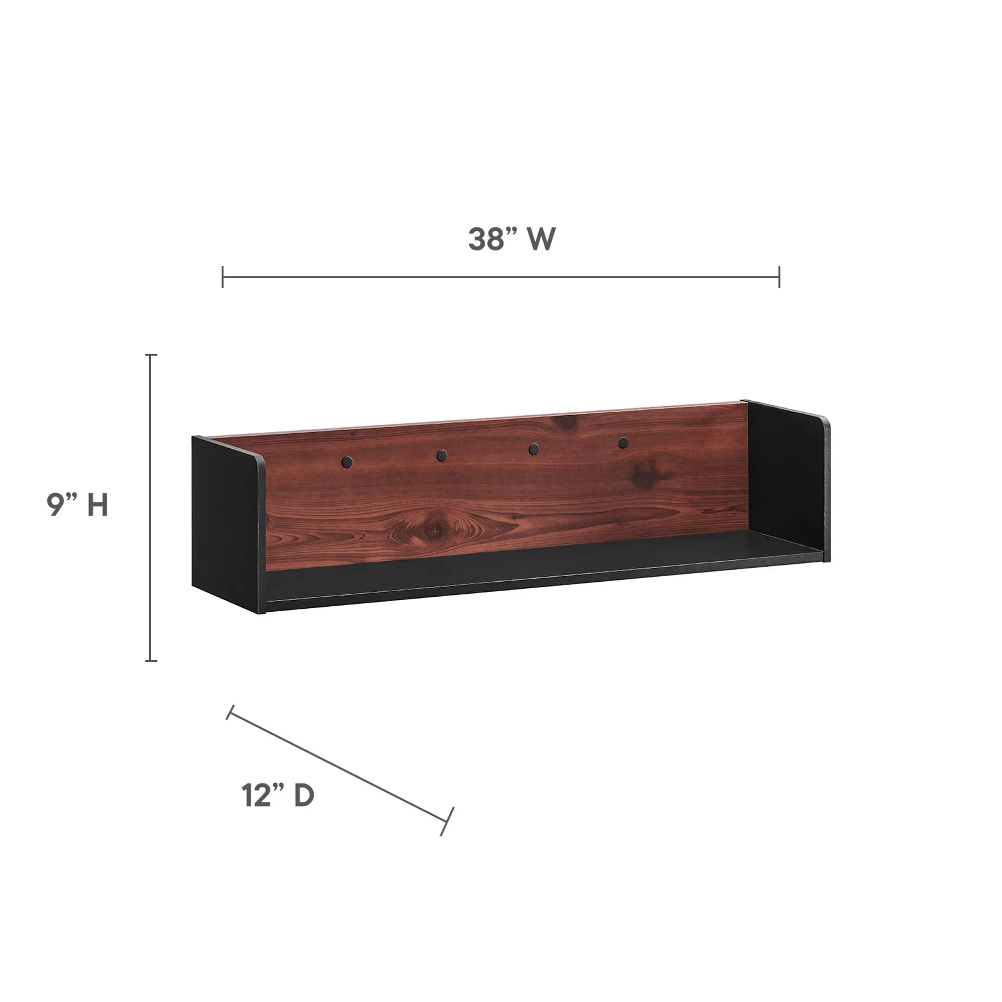 Kinetic 49" Wall-Mount Office Desk With Cabinet and Shelf by Modway