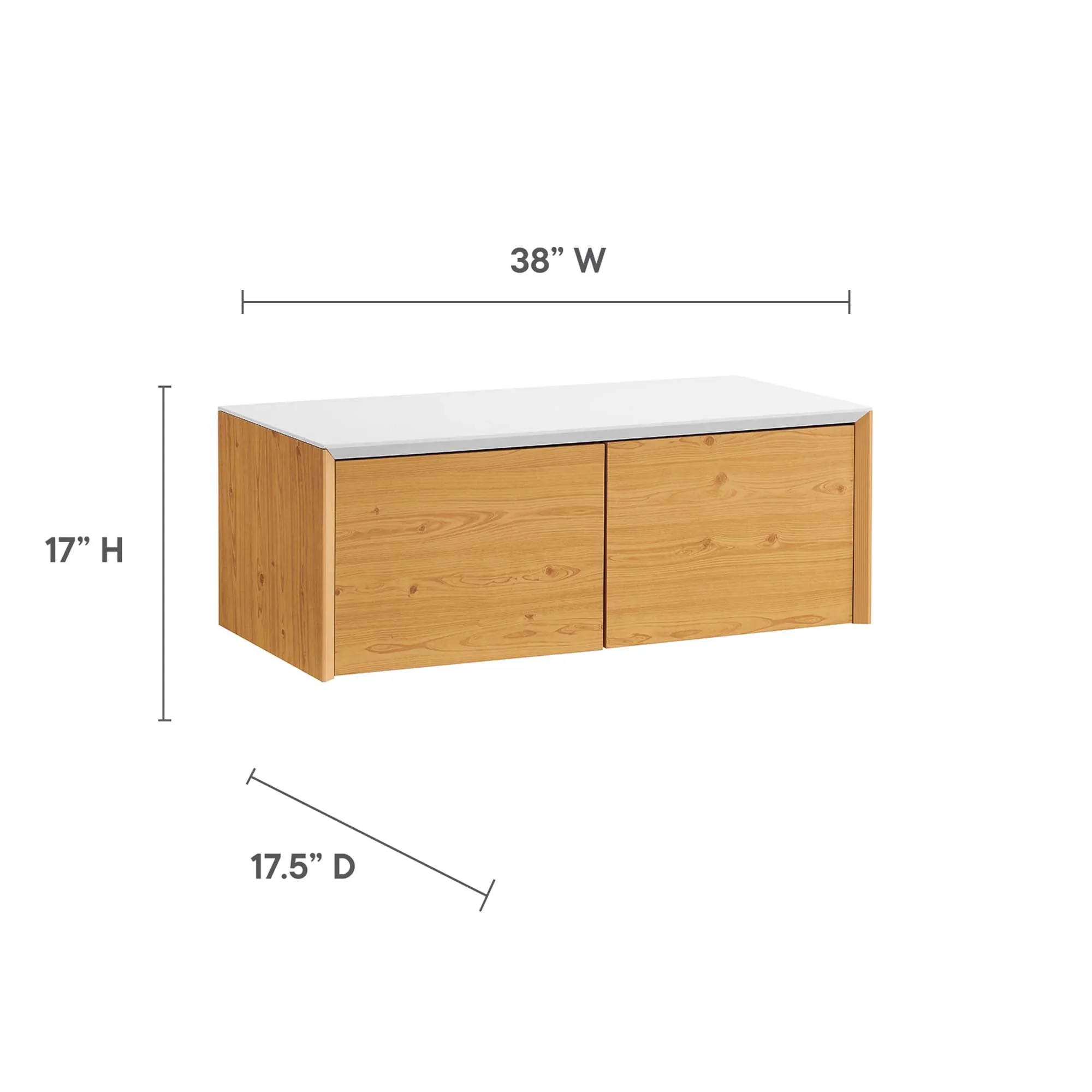 Kinetic 49" Wall-Mount Office Desk With Cabinet and Shelf by Modway