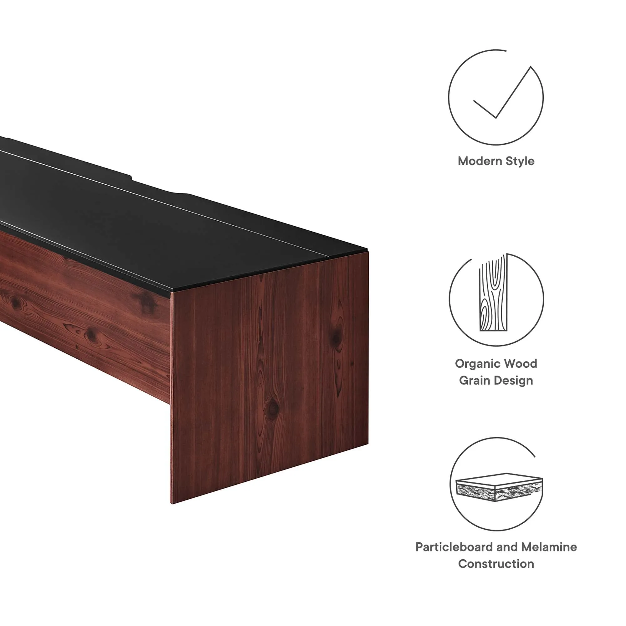 Kinetic 49" Wall-Mount Office Desk With Cabinet and Shelf by Modway