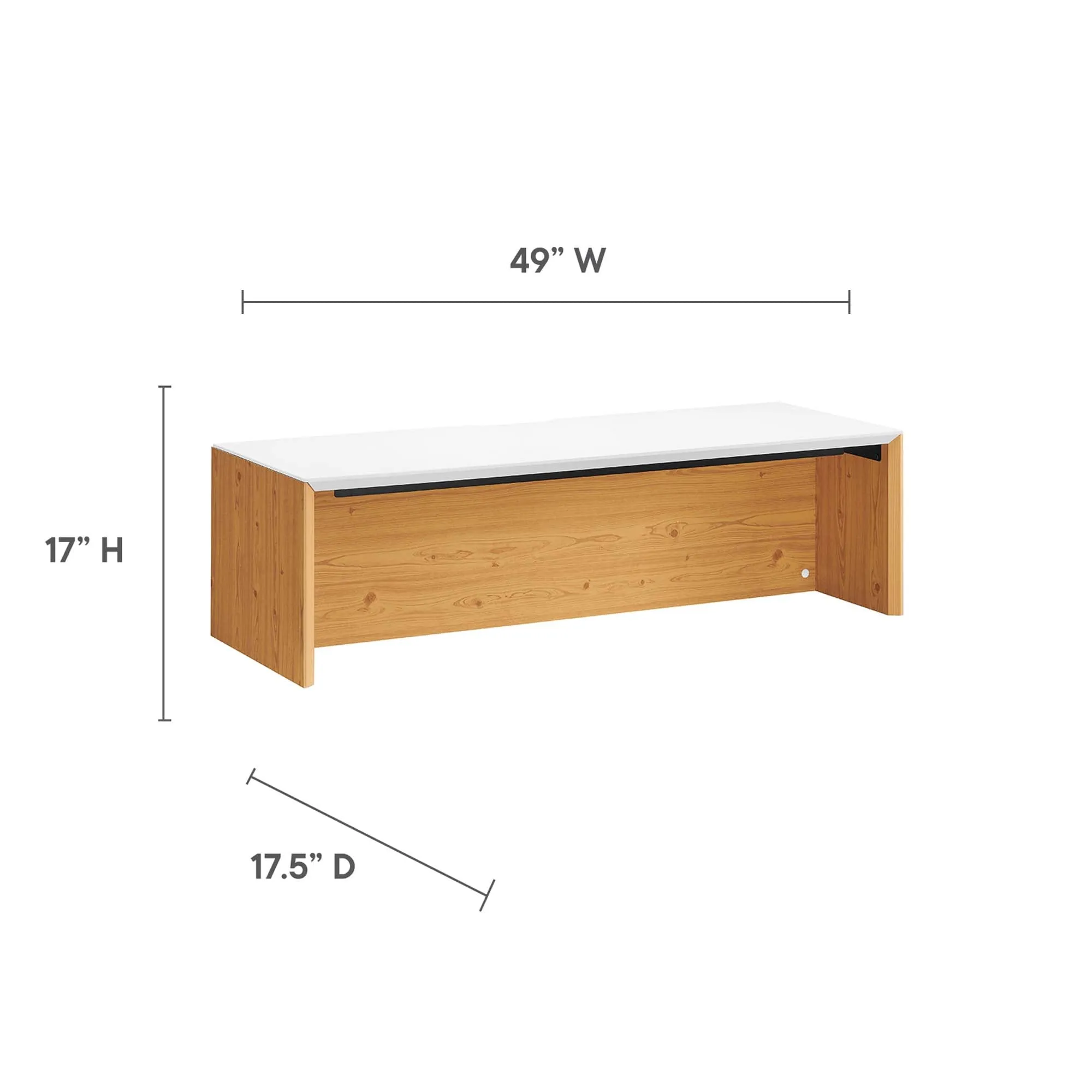 Kinetic 49" Wall-Mount Office Desk With Cabinet and Shelf by Modway