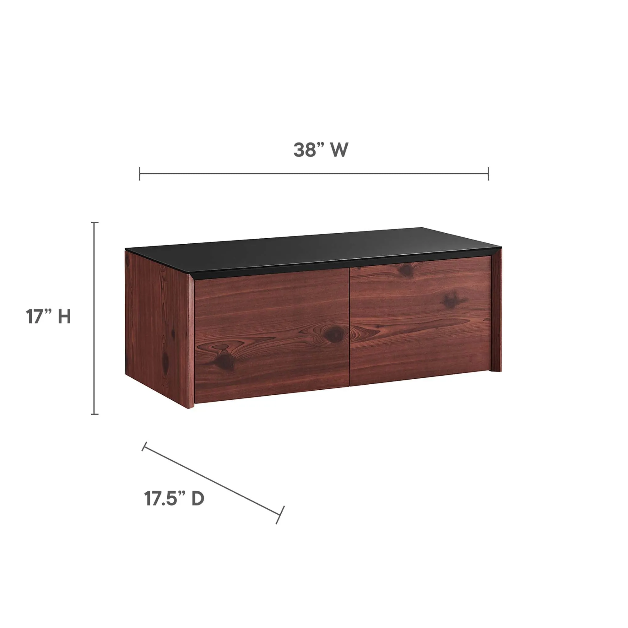 Kinetic 49" Wall-Mount Office Desk With Cabinet and Shelf by Modway