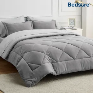 King Size 7-Piece Reversible Bedding Set