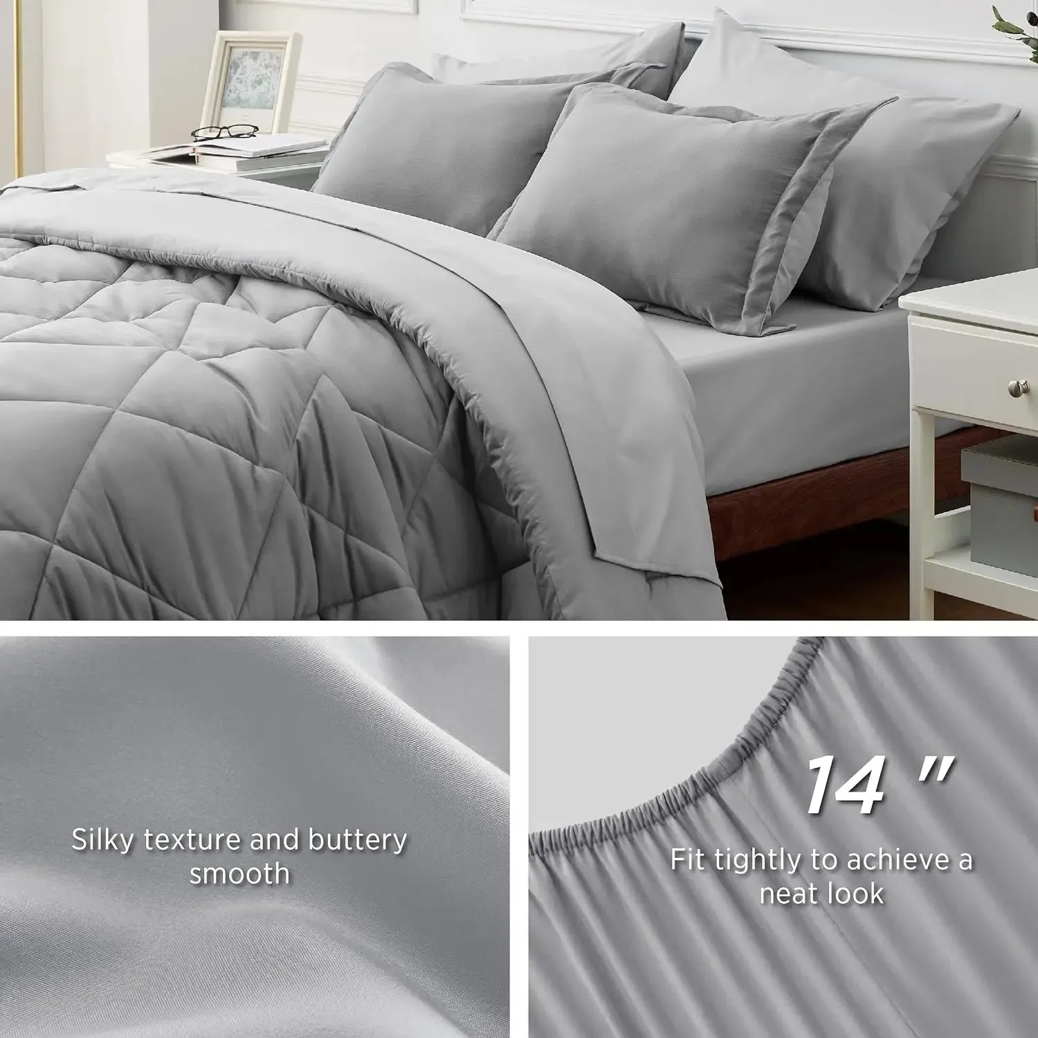 King Size 7-Piece Reversible Bedding Set