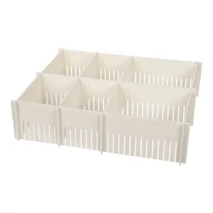 Kuber Industries (Set of 5) Drawer Storage Organizer - Partition for Socks, Belt, Innerwear, Ties, Lingerie & Wardrobe Accessories - White