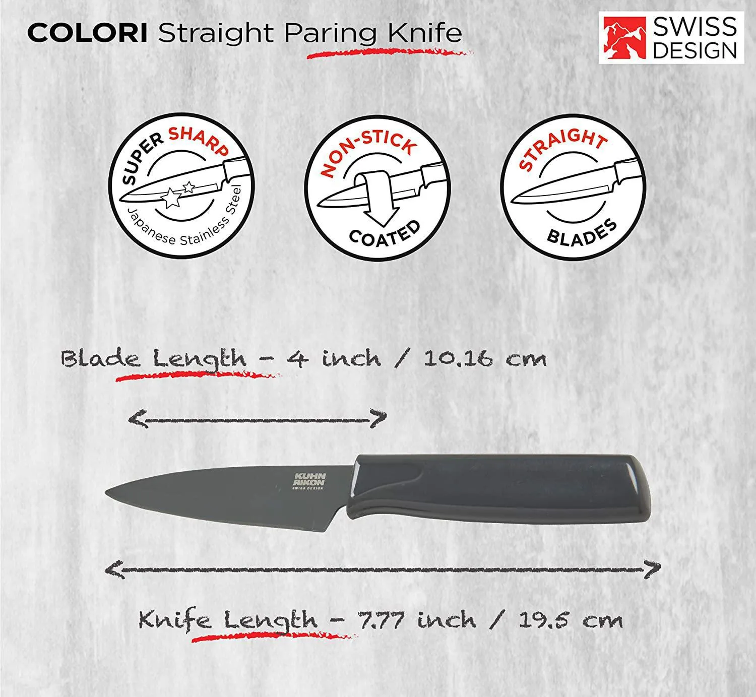 Kuhn Ricon 4" Paring Knife - Smoke