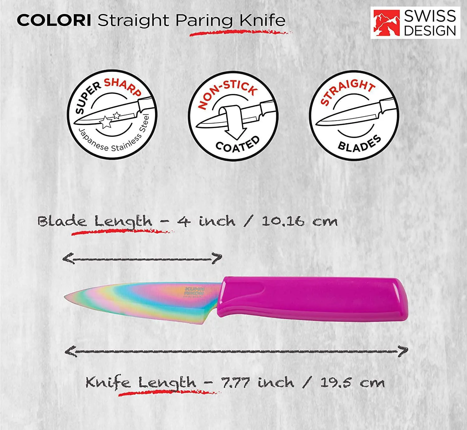 Kuhn Rikon 4" Paring Knife - Unicorn