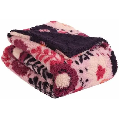 Life Comfort Sherpa Fleece Kid's Blanket - Pink And Purple