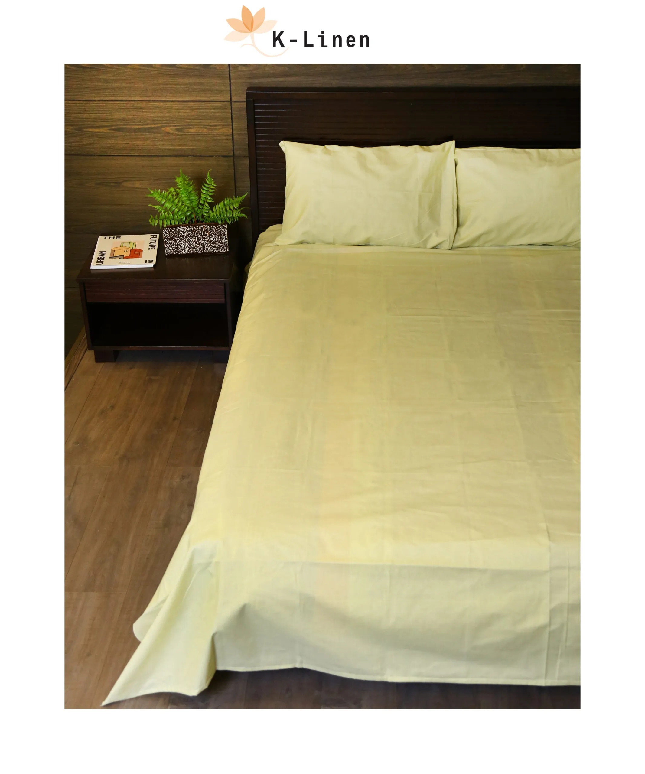 Lime Green Solid Bed Sheet Set