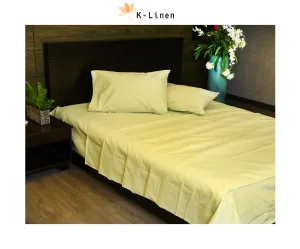 Lime Green Solid Bed Sheet Set