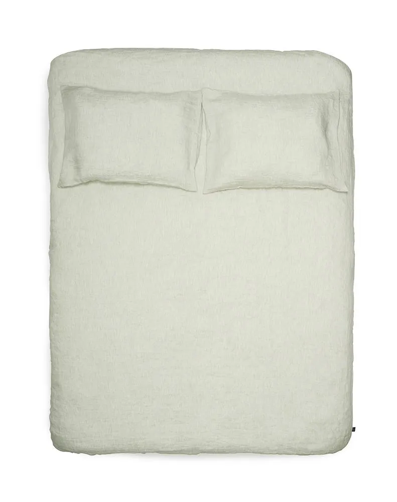 Linen Bedding Two Tone Stonewashed in Mint Color