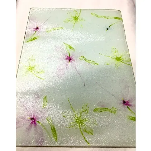 Linsan Prima Floral Blossom Glass Cutting Board - (40 X 30cm)