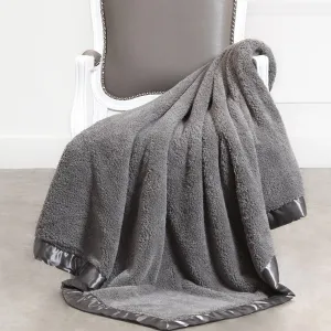 Little Giraffe Chenille Throw Blanket - Charcoal