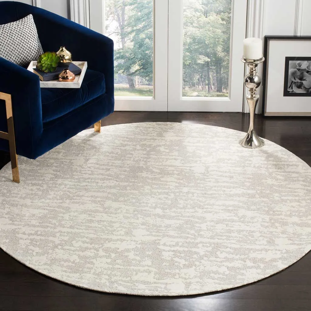 Marbella Light Gray/Ivory Round Rug