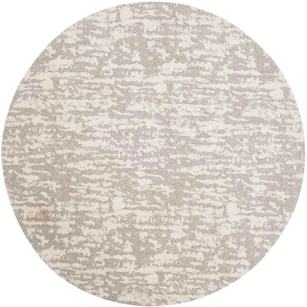 Marbella Light Gray/Ivory Round Rug