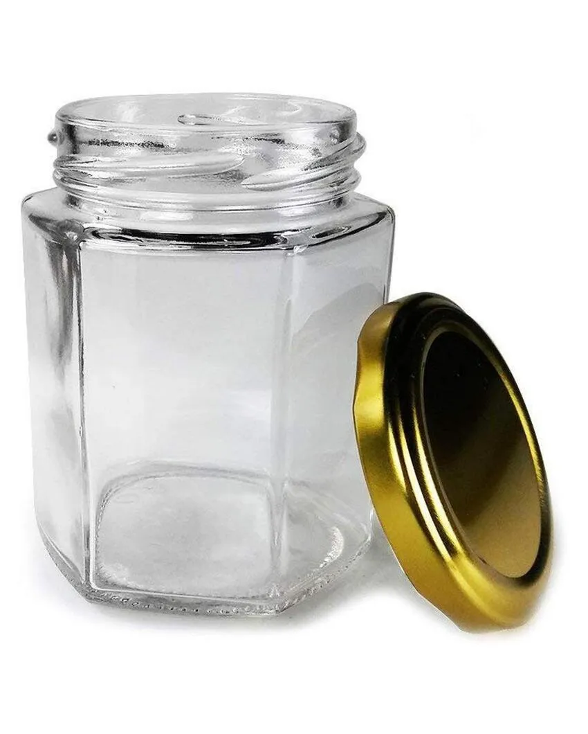 Medium Clear Glass Cookie Jar for Kitchen Storage | 200 ML | 4 x 4 inches