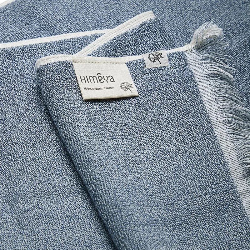 Melange Terry Cotton Bath Towel - Indigo