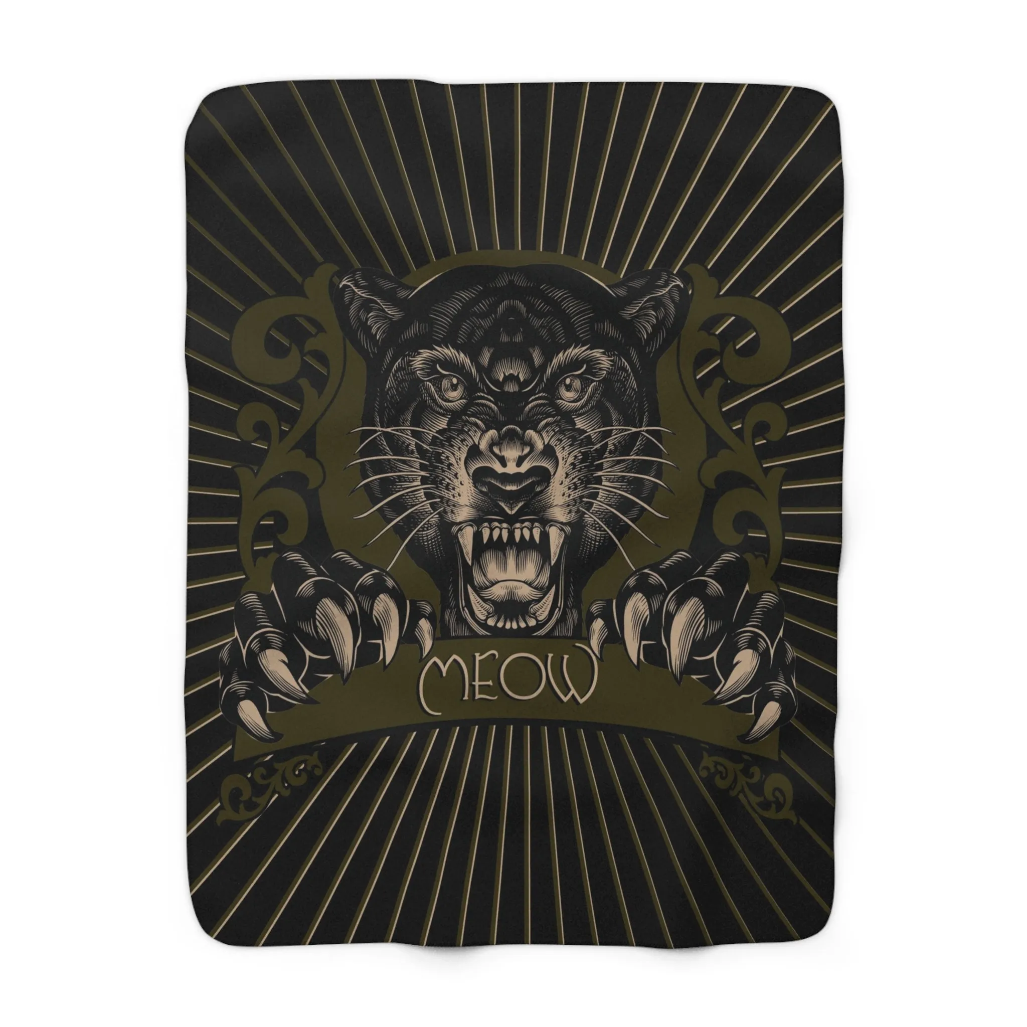 Meow Panther Sherpa Fleece Blanket