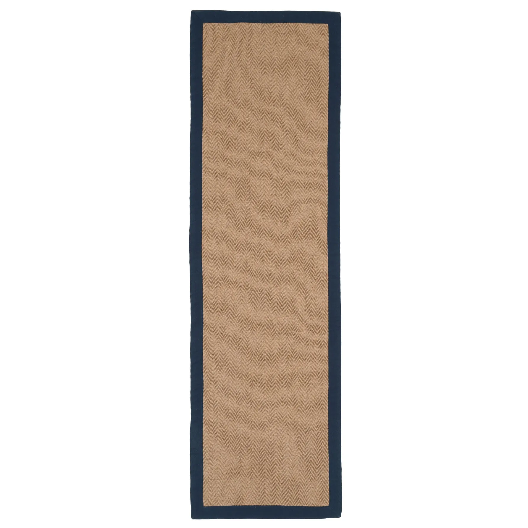 Navy Border Jute Runner Rug - Juliette Navy