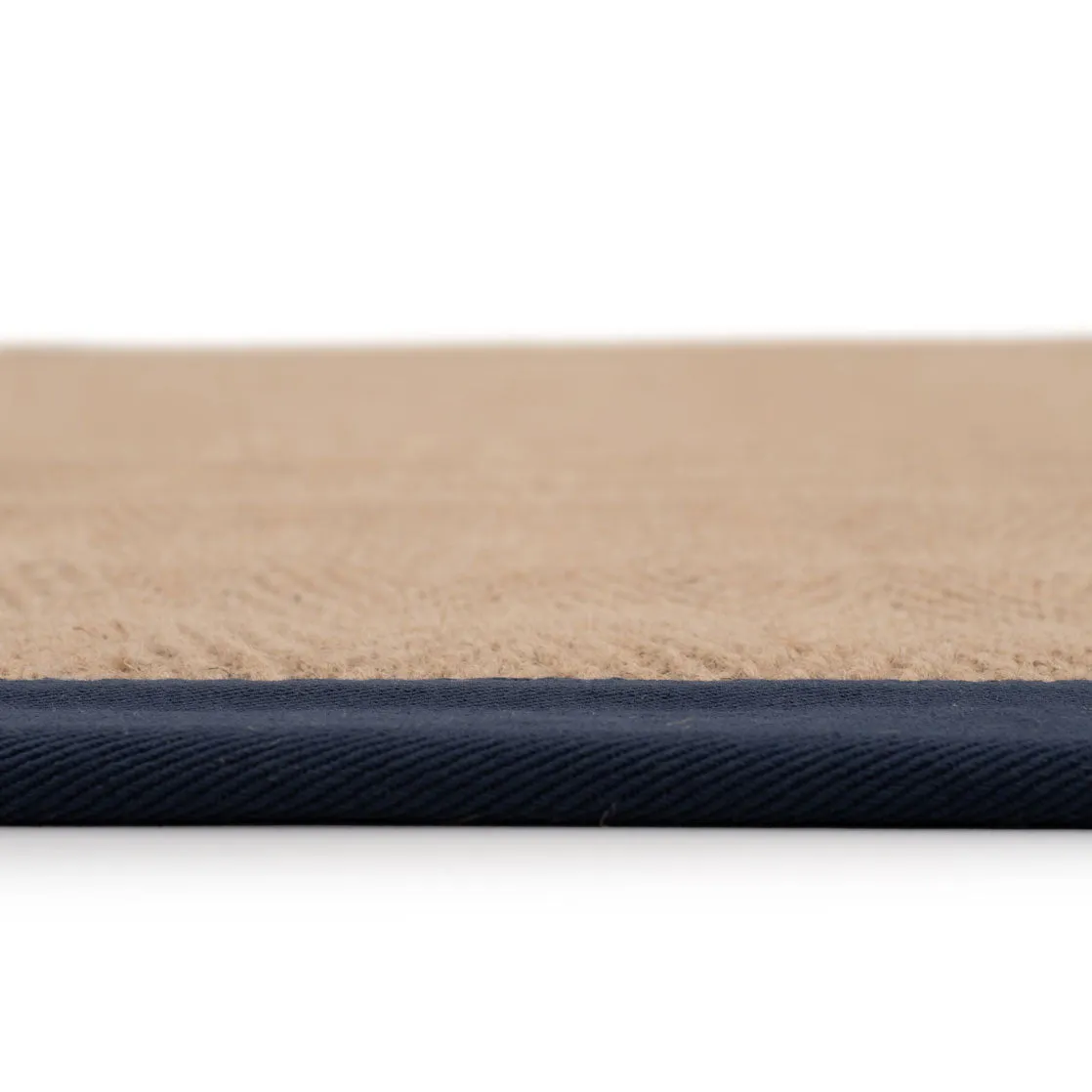 Navy Border Jute Runner Rug - Juliette Navy