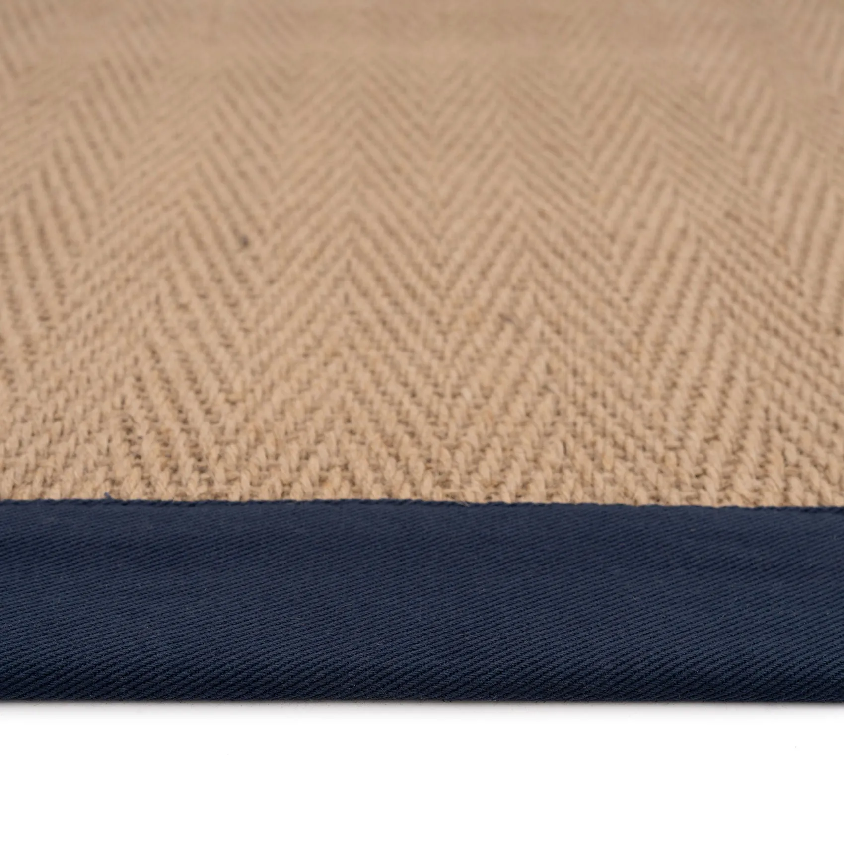 Navy Border Jute Runner Rug - Juliette Navy